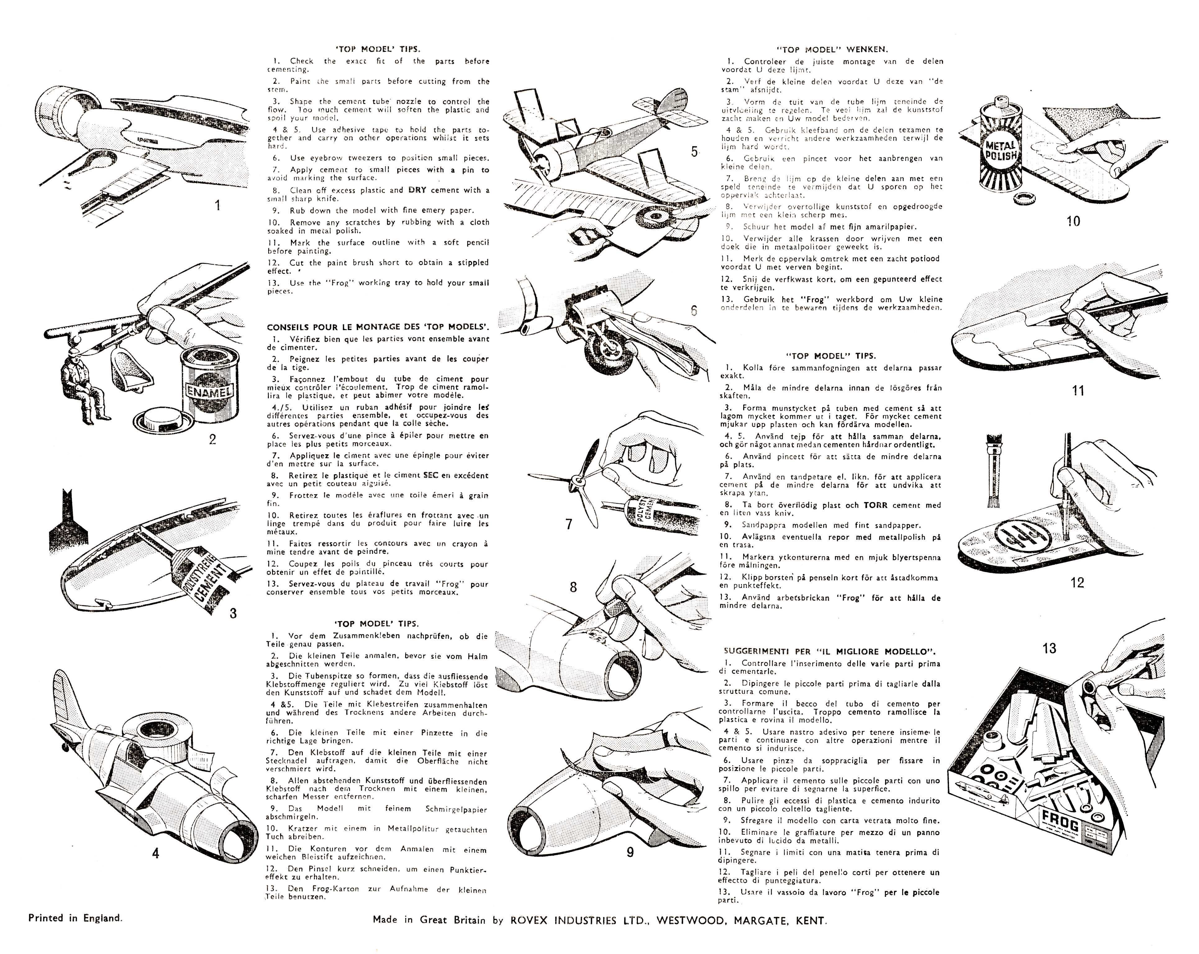 FROG F341 Percival Proctor IV Trainer, Black series, Rovex Ind Ltd 1968, assembly instructions